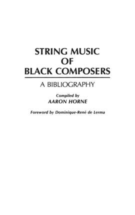 String Music of Black Composers: A Bibliography