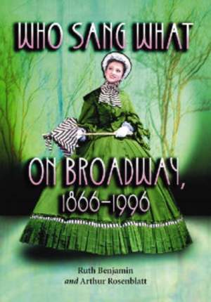 Who Sang What on Broadway, 1866-1996 Product Image