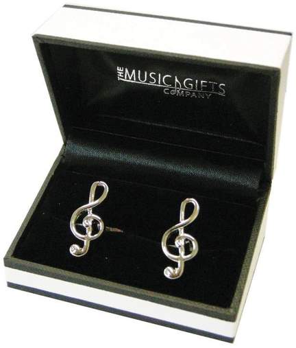 Cufflinks Silver-Plated Treble Clef