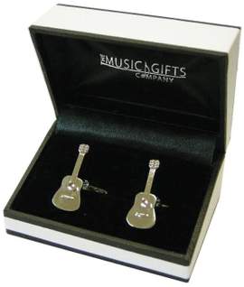 Cufflinks Silver-Plated Acoustic Guitar