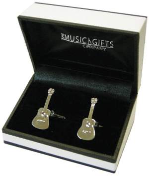 Cufflinks Silver-Plated Acoustic Guitar