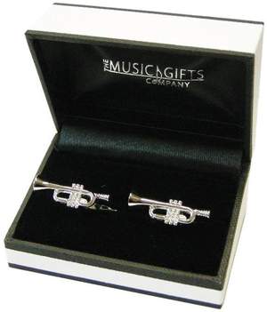 Silver-Plated Trumpet Cufflinks