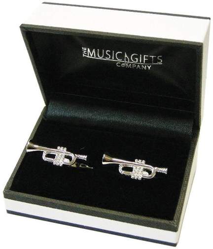 Cufflinks Silver-Plated Trumpet