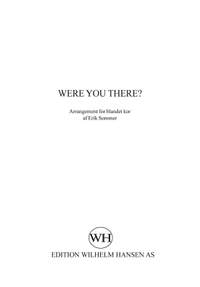 Erik Sommer: Were You There