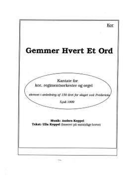 Anders Koppel: Gemmer Hvert Et Ord