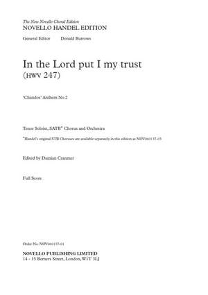 Georg Friedrich Händel: In The Lord Put I My Trust HWV 247