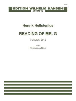 Henrik Hellstenius: Readings Of Mr.G