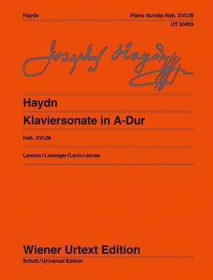 Haydn, FJ: Piano Sonata A Major Hob. XVI:26