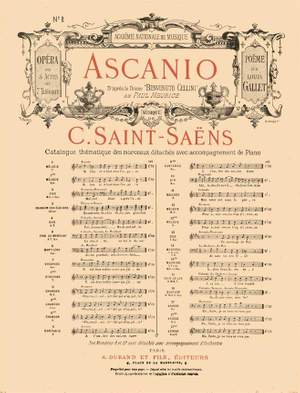 Camille Saint-Saëns: Ascanio Opera en 5 Actes et 7 Tableaux no 8