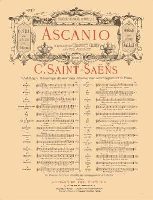 Camille Saint-Saëns: Ascanio Opera en 5 Actes et 7 Tableaux no 8bis