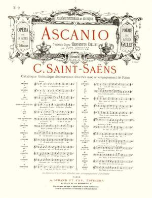 Camille Saint-Saëns: Ascanio Opera en 5 Actes et 7 Tableaux no 9