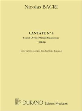 Nicolas Bacri: Cantate Op 44 N 4Mezzo Ou Baryton-Piano