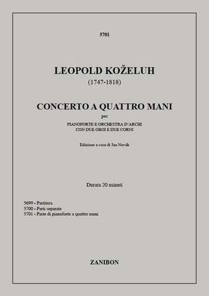 Leopold Kozeluch: Concerto A Quattro Mani