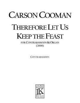 Carson Cooman: Therefore Let Us Keep the Feast