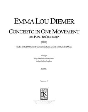 Emma Lou Diemer: Concerto in One Movement for Piano and Orchestra