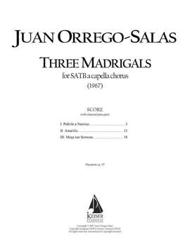 Juan Orrego-Salas: Moca Tan Fermosa (from Three Madrigals, Op. 62)