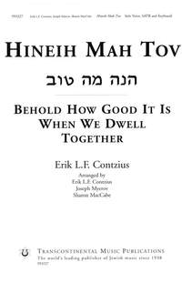 Erik L.F. Contzius: Hineih Mah Tov