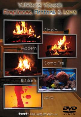 VJ World Visuals: Fireplaces, Fishtank & Lava