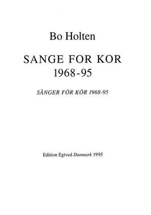 Bo Holten: Sange For Kor 1968-95