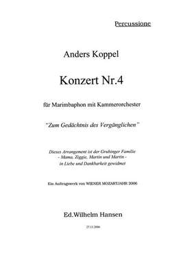 Anders Koppel: Concerto No. 4 For Marimba