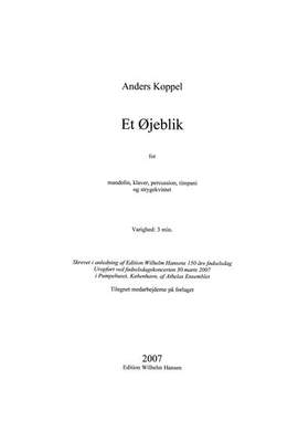 Anders Koppel: Et Øjeblik
