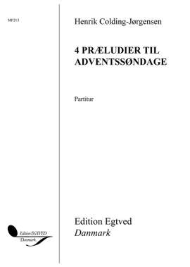 Henrik Colding-Jørgensen: 4 Præludier Til Adventssøndage
