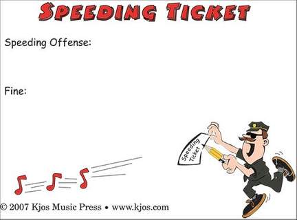 Speeding Ticket Post-It Notes Piano