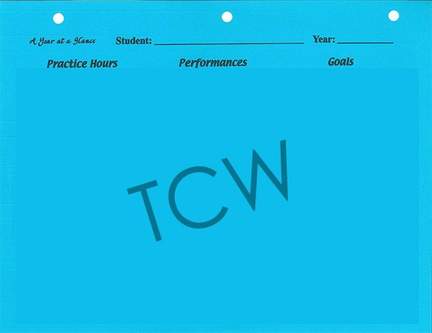Practice/Goal/Performance Sheet Piano