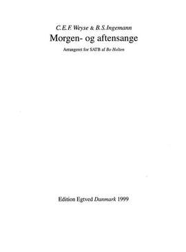 C.E.F. Weyse: Morgen- Og Aftensange