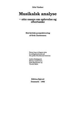 Musikalsk Analyse