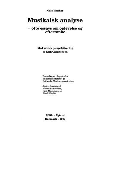 Musikalsk Analyse