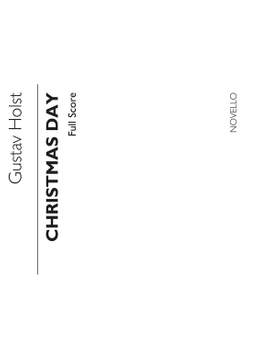 Gustav Holst: Holst Christmas Day - Score and Parts