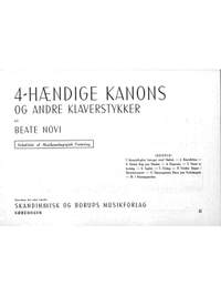 Beate Novi: 4-Hændige Kanons Og Andre Klaverstykker