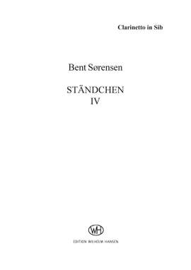 Bent Sørensen: Ständchen IV - Arr. 2010