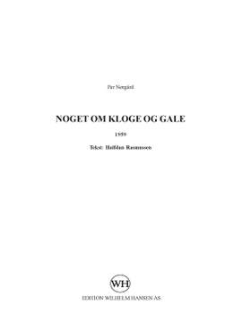 Noget Om Kloge Og Gale