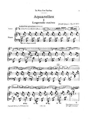Joseph Jongen: Aquarelles Op. 59 No 1 Legende Naïve
