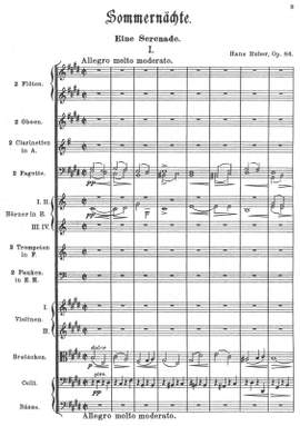 Huber, Hans: Sommernächte op.86 for orchestra