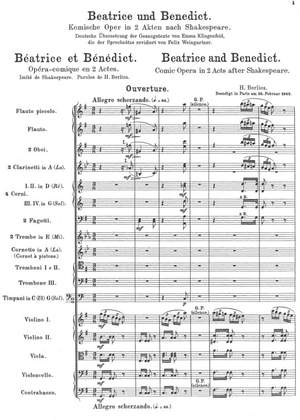 Berlioz, Hector:  Béatrice et Bénédict (with German libretto)