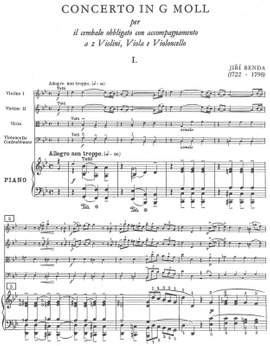 Benda, Franz: Concerto for Piano and Orchestra in G minor