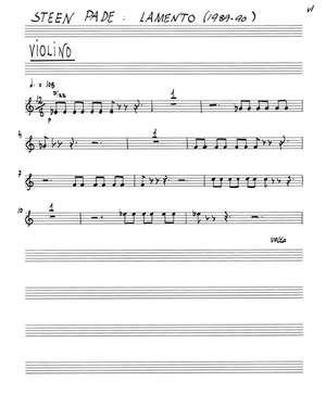 Steen Pade: Lamento For Piano Quartet (Parts)