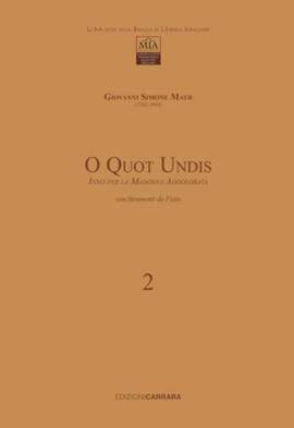 Mayr, J S: O Quot Undis Vol. 2