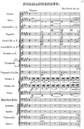 Bruch, Max: The Lay of the Norsemen for baritone solo, men’s chorus, and orchestra, op. 32