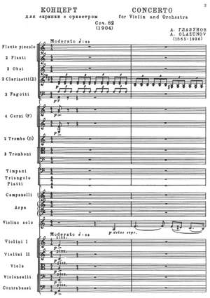 Glazunov, Alexander: Violin Concerto in A minor, Op. 82
