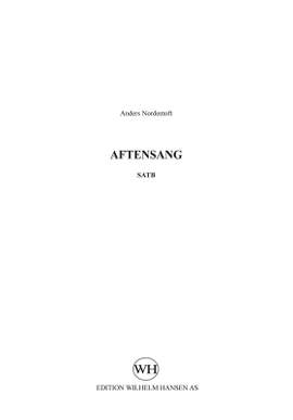 Anders Nordentoft: Aftensang