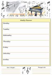 A4 Weekly Planner - Piano Design