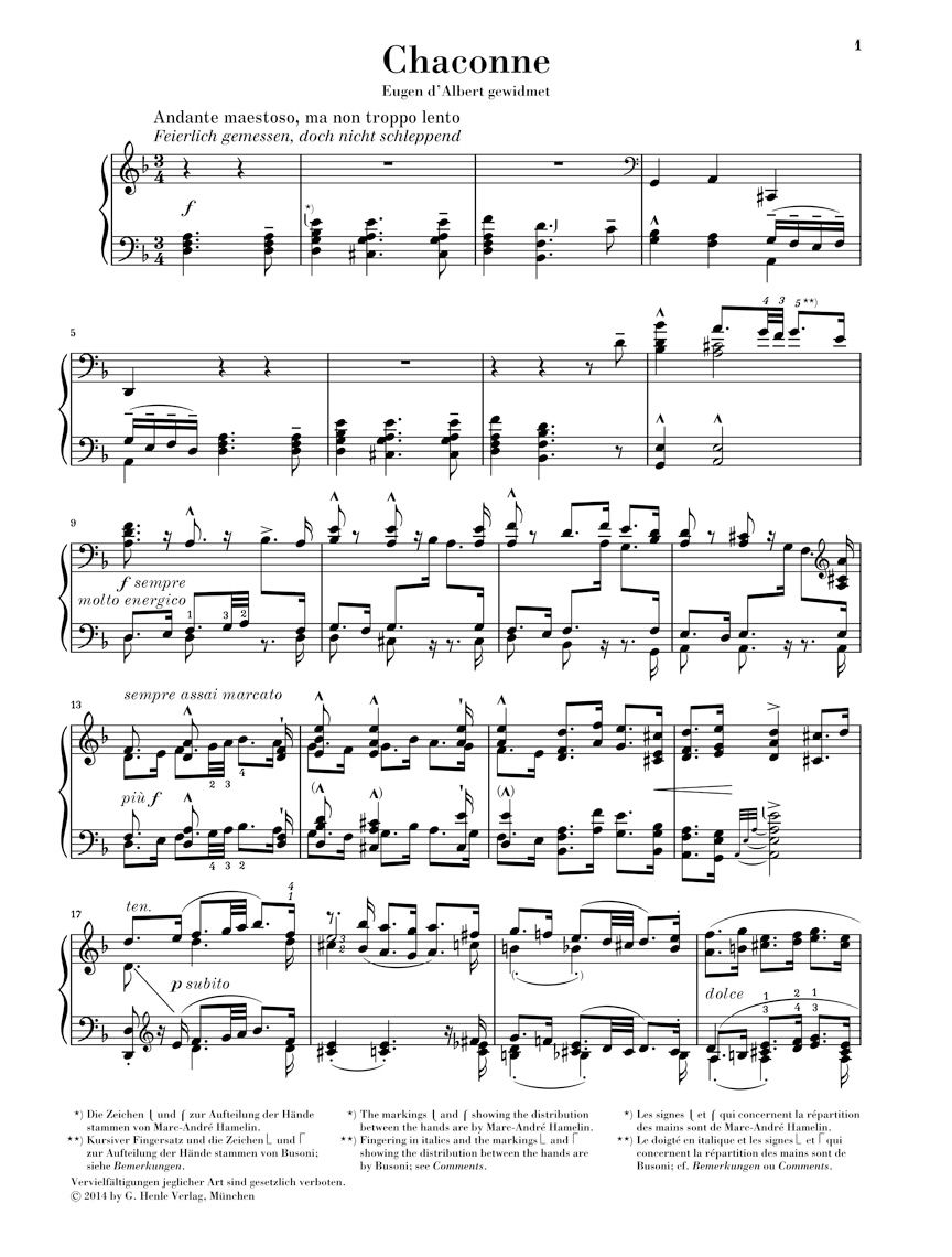 Bach Busoni Chaconne From Partita No 2 Presto Sheet Music