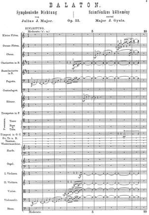 Major, Gyula: Balaton op.55 for orchestra