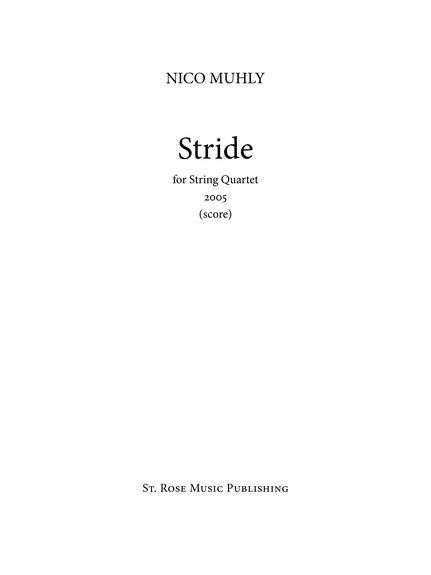 Nico Muhly: Stride