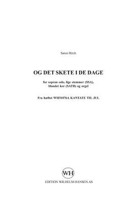 Søren Birch: Og Det Skete I De Dage