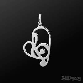 Sterling Silver Pendant Passionate Shiny
